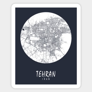 Tehran, Iran City Map - Full Moon Sticker